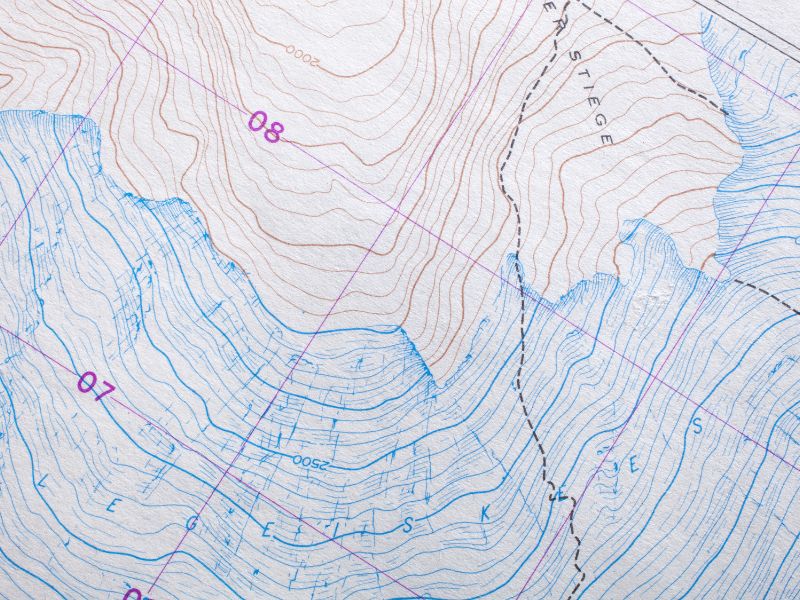 mapa creado con topografía y cartografía